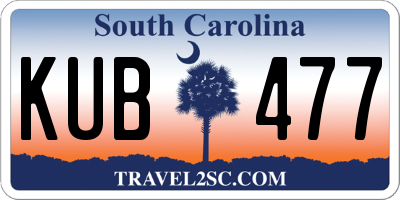 SC license plate KUB477