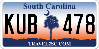 SC license plate KUB478