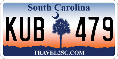 SC license plate KUB479