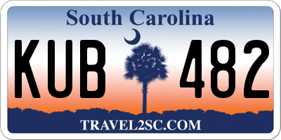 SC license plate KUB482
