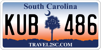 SC license plate KUB486
