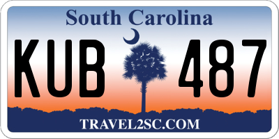 SC license plate KUB487