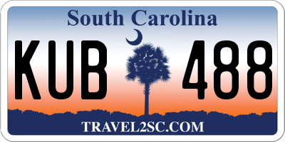 SC license plate KUB488