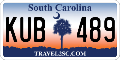 SC license plate KUB489