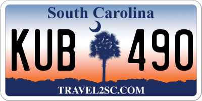SC license plate KUB490