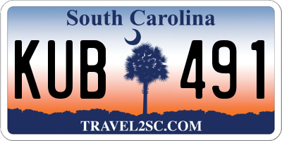 SC license plate KUB491