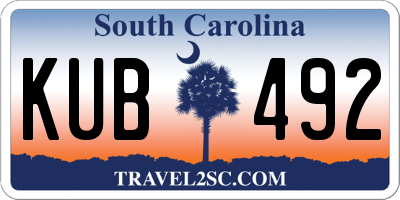 SC license plate KUB492