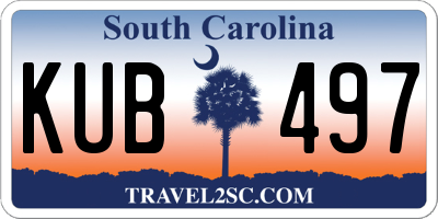 SC license plate KUB497