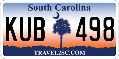 SC license plate KUB498