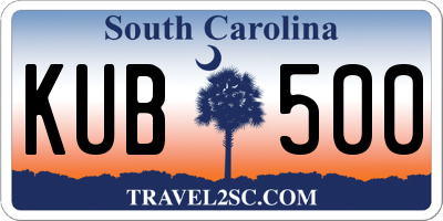 SC license plate KUB500