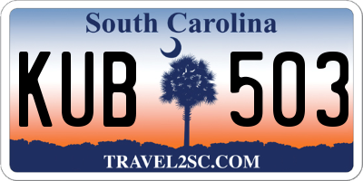 SC license plate KUB503