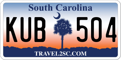 SC license plate KUB504