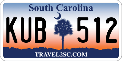 SC license plate KUB512