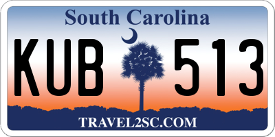 SC license plate KUB513