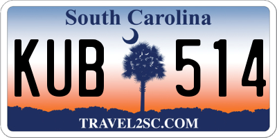 SC license plate KUB514