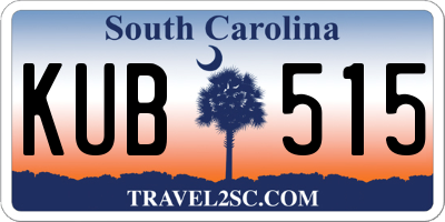 SC license plate KUB515