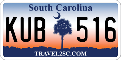 SC license plate KUB516