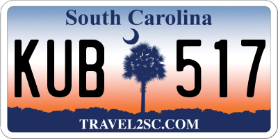SC license plate KUB517