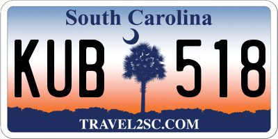 SC license plate KUB518