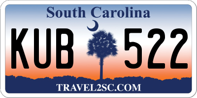 SC license plate KUB522