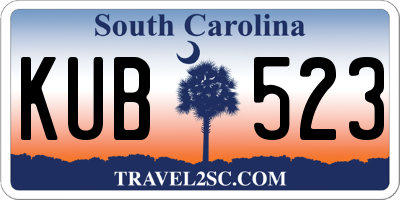 SC license plate KUB523