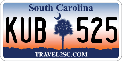 SC license plate KUB525