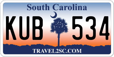 SC license plate KUB534