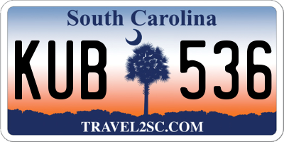 SC license plate KUB536