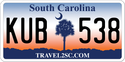 SC license plate KUB538