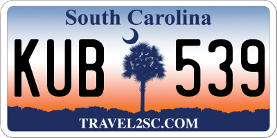 SC license plate KUB539