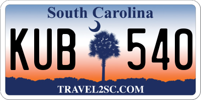 SC license plate KUB540