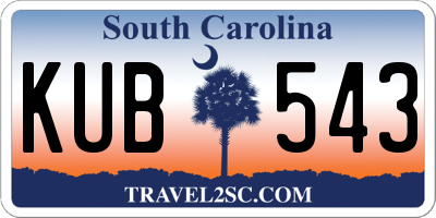 SC license plate KUB543