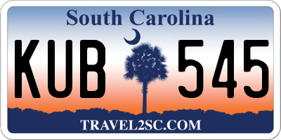 SC license plate KUB545