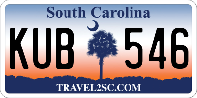 SC license plate KUB546