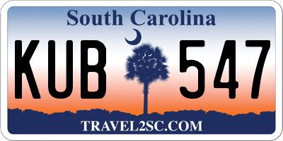 SC license plate KUB547