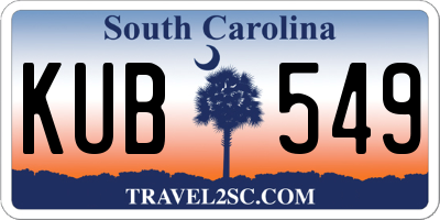 SC license plate KUB549