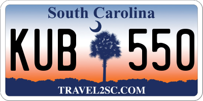 SC license plate KUB550
