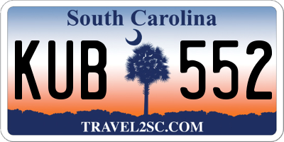 SC license plate KUB552