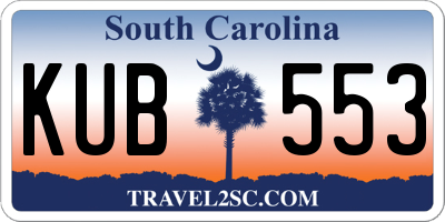 SC license plate KUB553