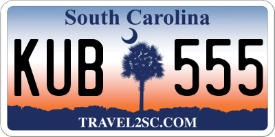 SC license plate KUB555