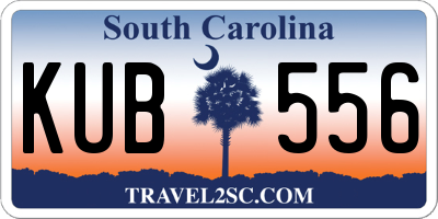 SC license plate KUB556