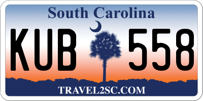 SC license plate KUB558