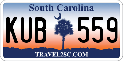 SC license plate KUB559