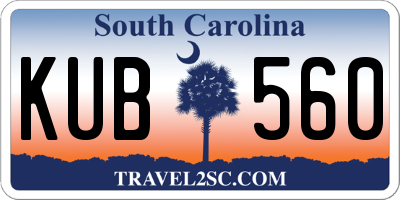 SC license plate KUB560