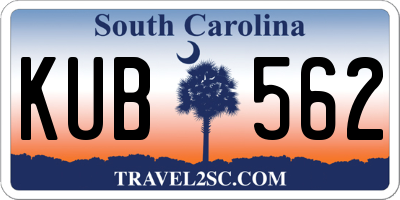 SC license plate KUB562
