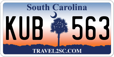 SC license plate KUB563