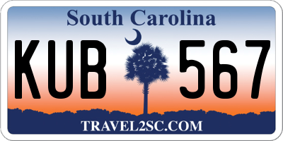 SC license plate KUB567