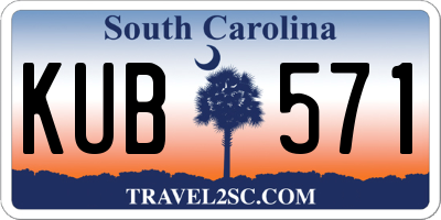 SC license plate KUB571