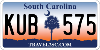 SC license plate KUB575