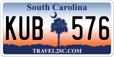 SC license plate KUB576